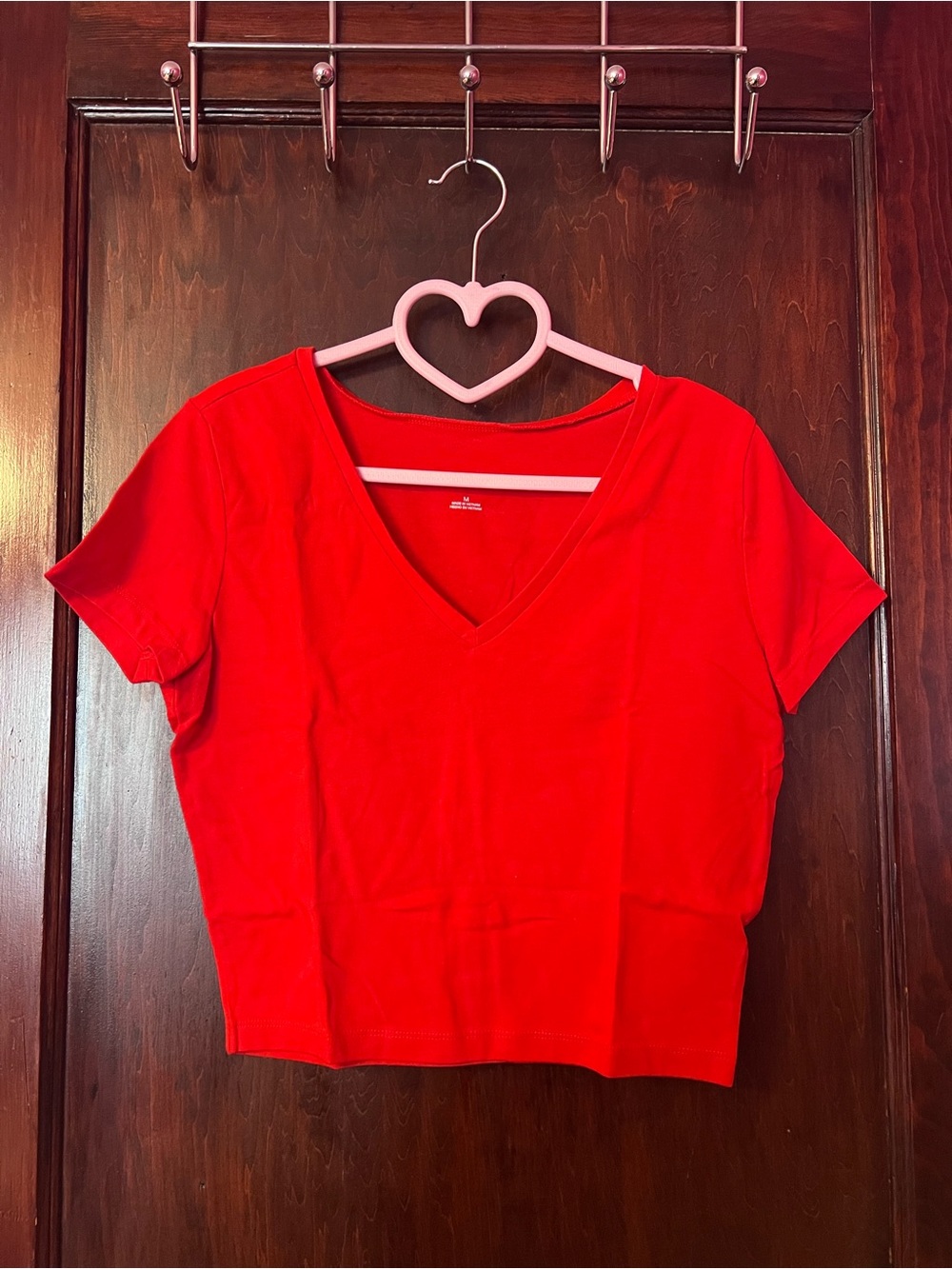 wild fable Red V-Neck Crop Top